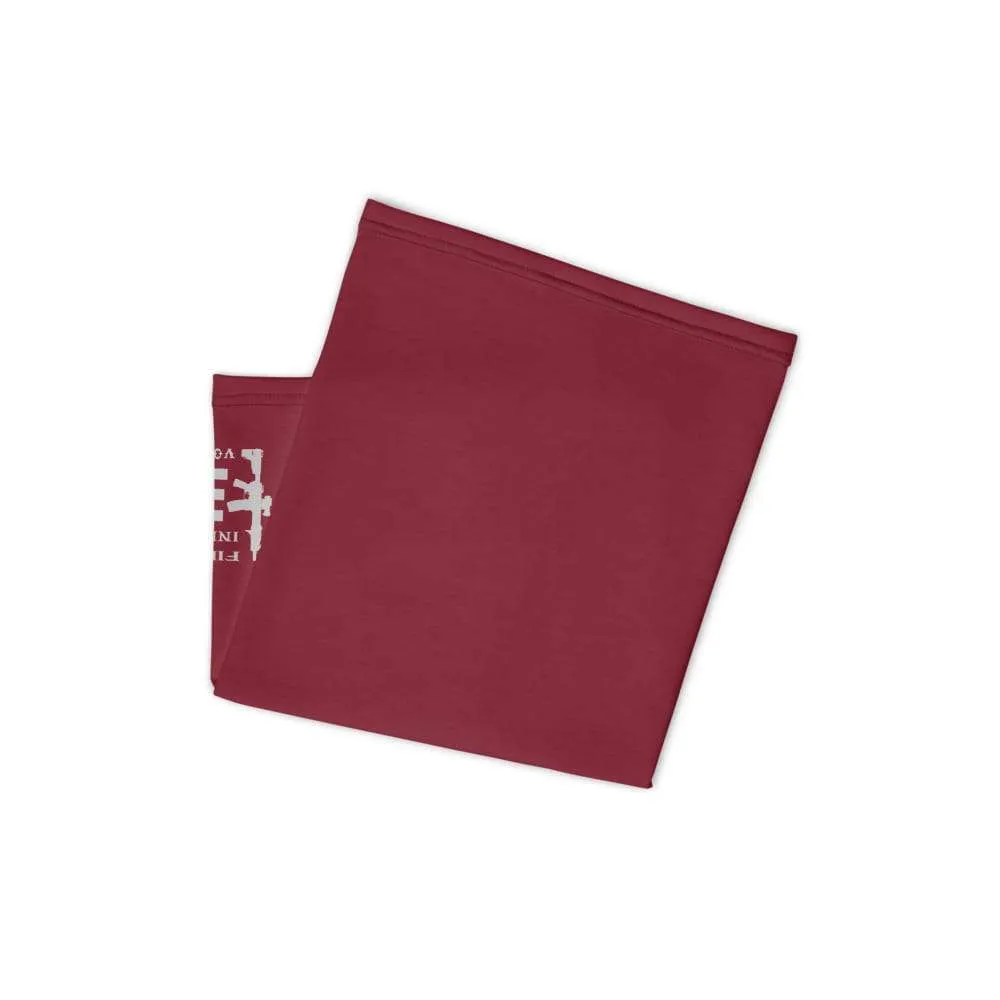 Volition Armament neck gaiter | face shield | Volition Armament VA flag maroon folded