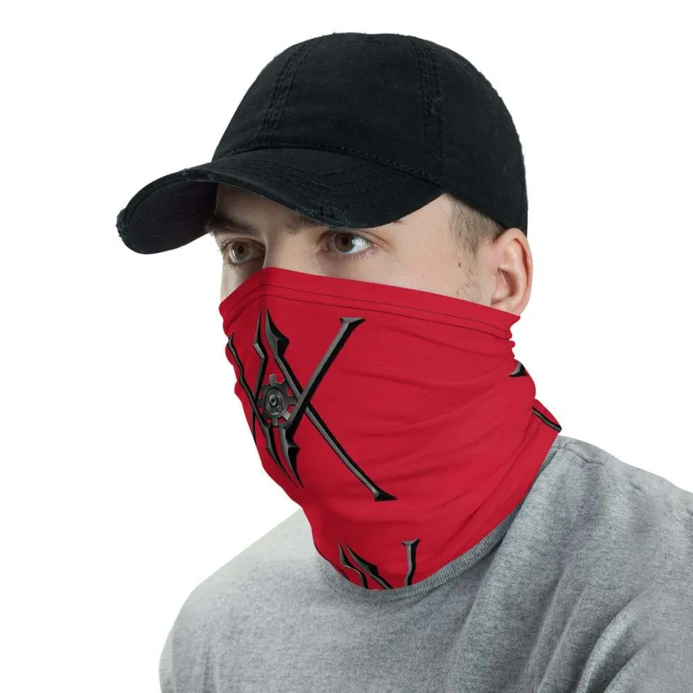 Volition Armament neck gaiter | face shield | Volition Armament VA logo red L