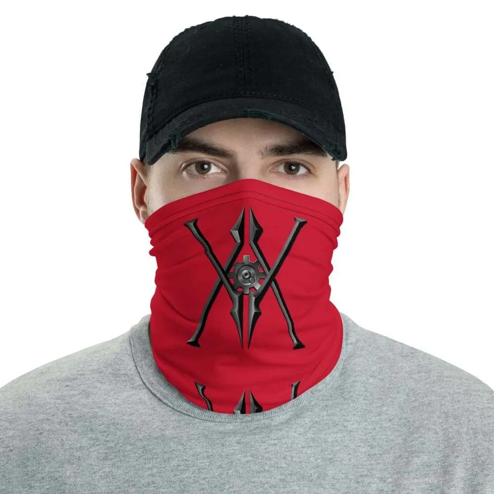 Volition Armament neck gaiter | face shield | Volition Armament VA logo red front
