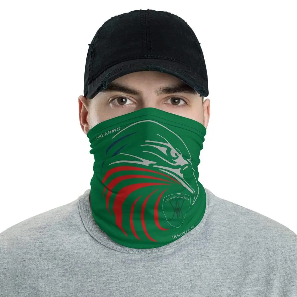 Volition Armament neck gaiter | face shield | Volition Armament green eagle front