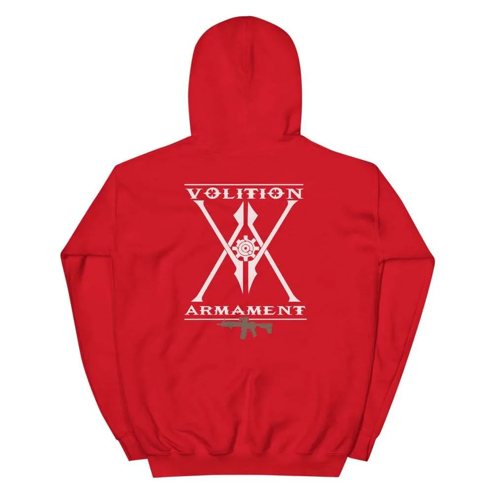 Volition Armament Warrior Hoodie | Volition Armament warrior hoodie red back