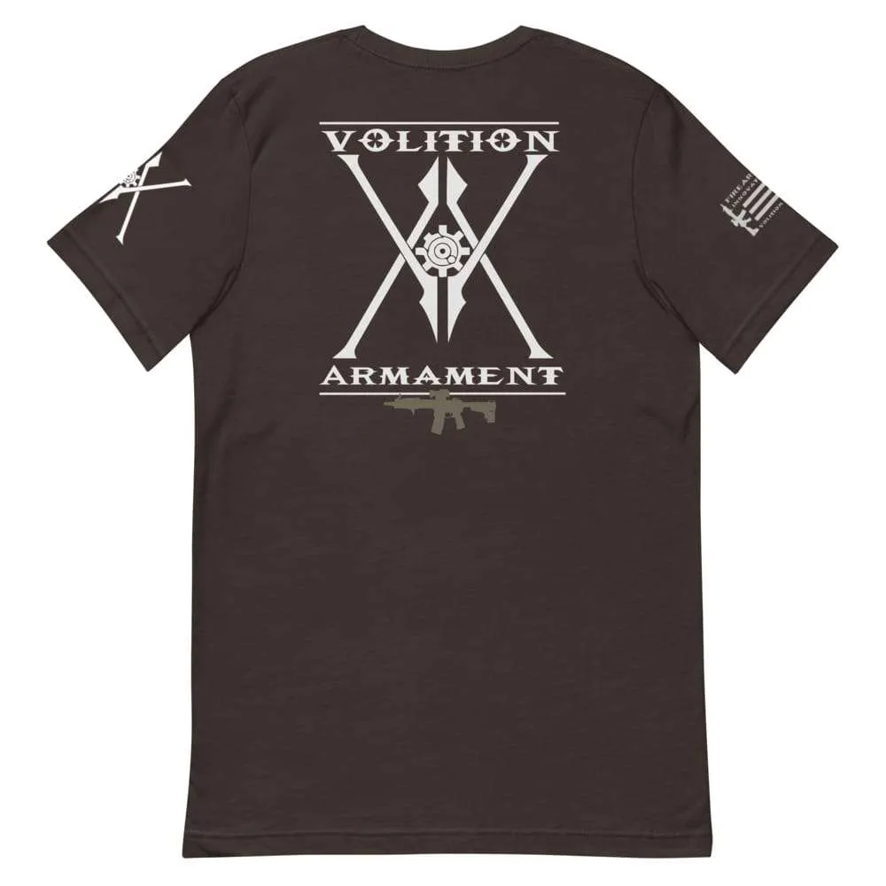 Volition Armament Professional T-Shirt | Volition Armament VA pro brown back