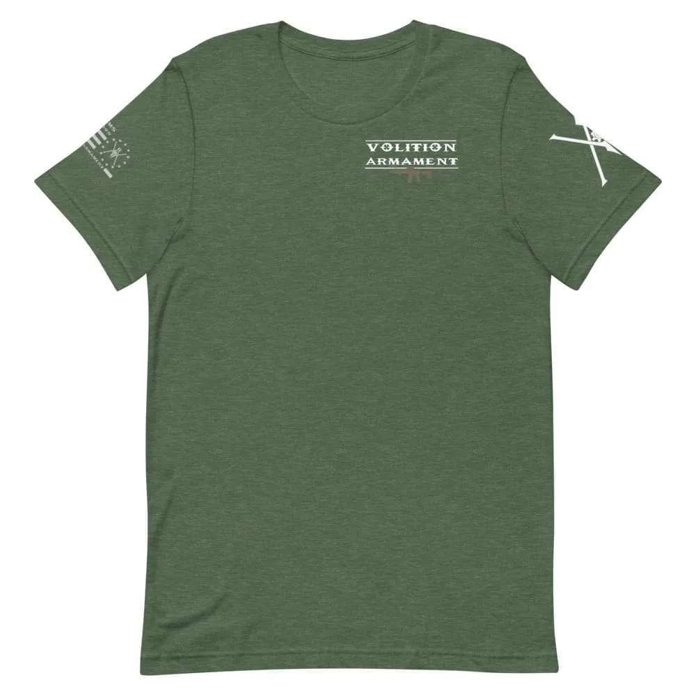 Volition Armament Professional T-Shirt | Volition Armament VA pro heather forest front