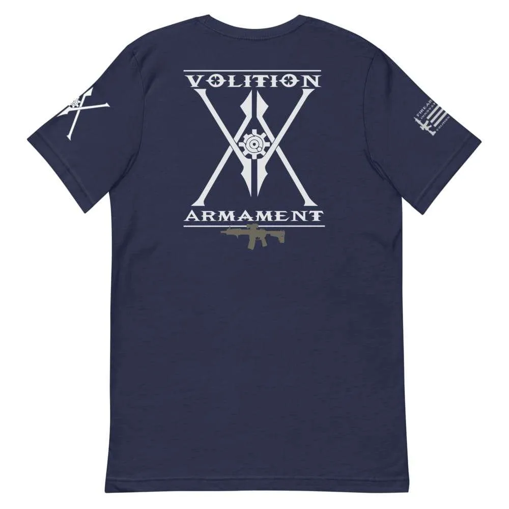 Volition Armament Professional T-Shirt | Volition Armament VA pro navy back