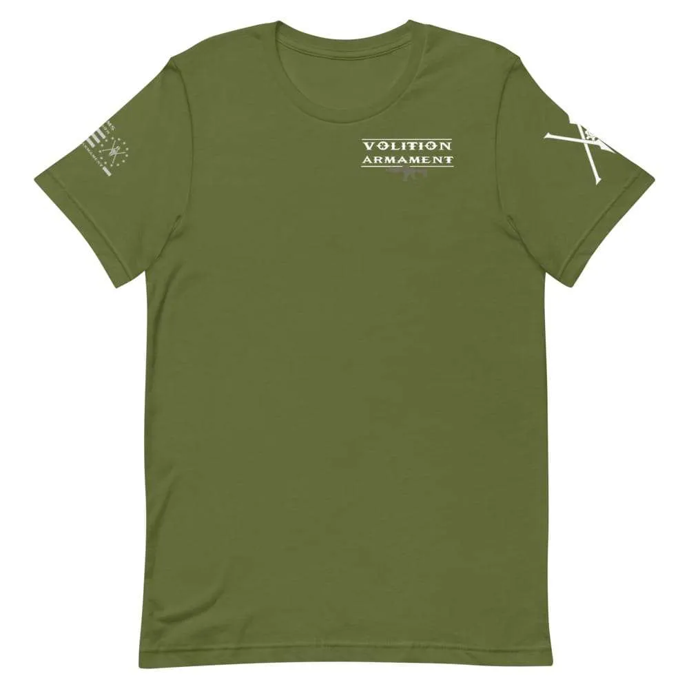 Volition Armament Professional T-Shirt | Volition Armament VA pro olive front