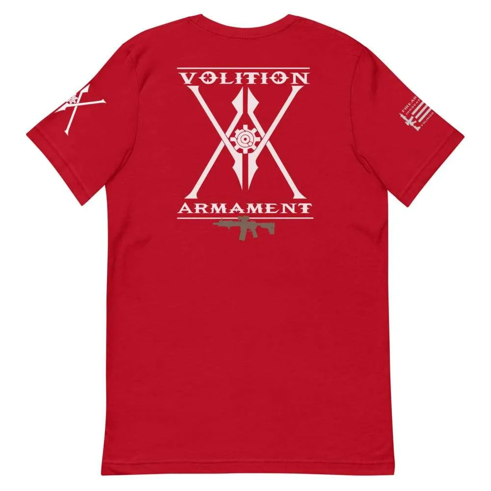 Volition Armament Professional T-Shirt | Volition Armament VA pro red back