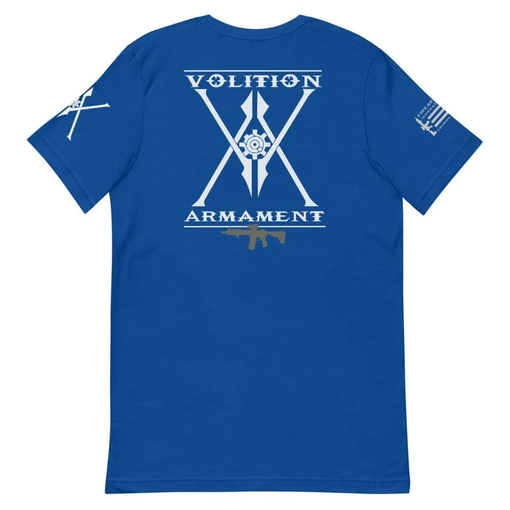 Volition Armament Professional T-Shirt | Volition Armament VA pro true royal back