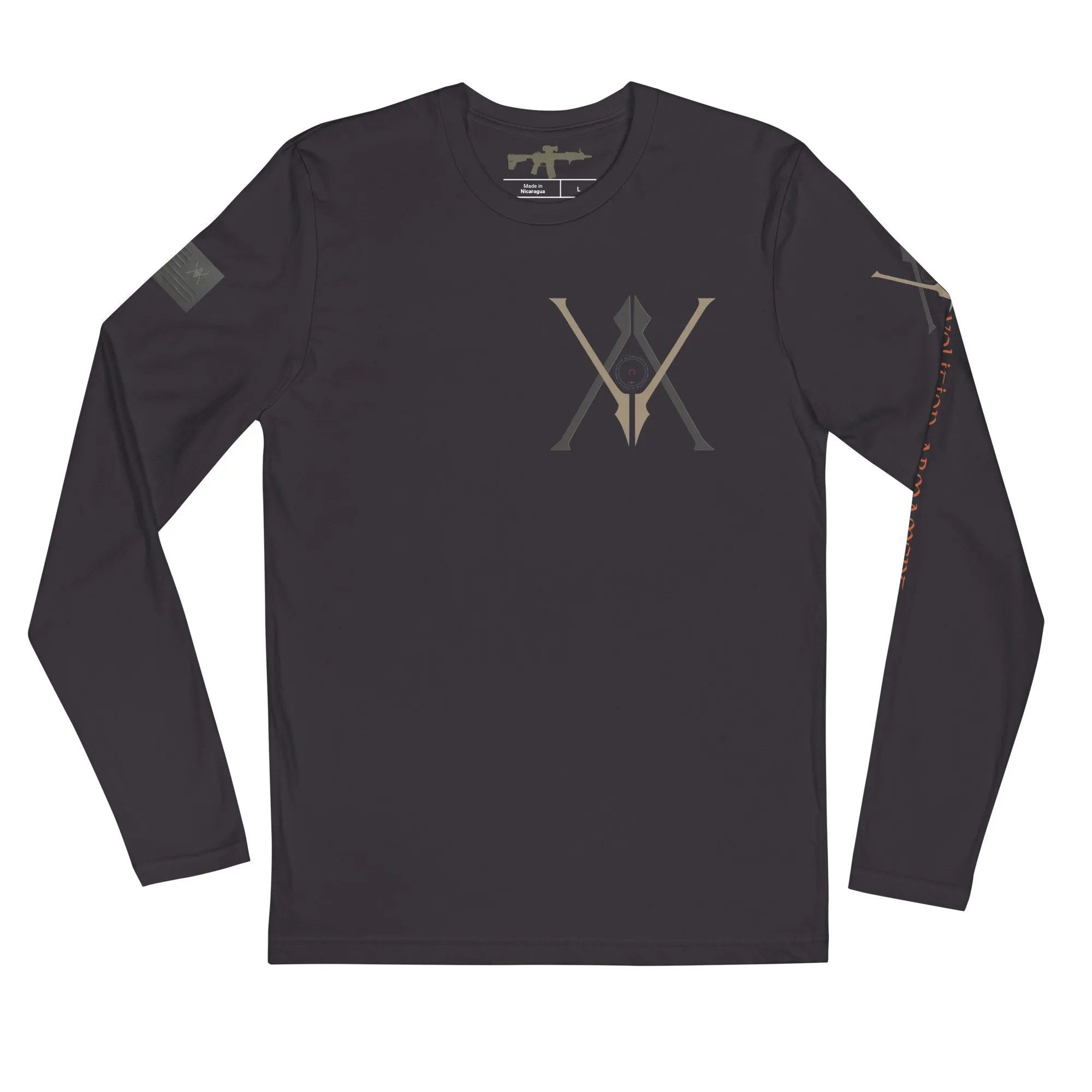 Volition Armament Long-Sleeve | Volition Armament mens fitted long sleeve shirt heavy metal front 6972ff72cd524 scaled