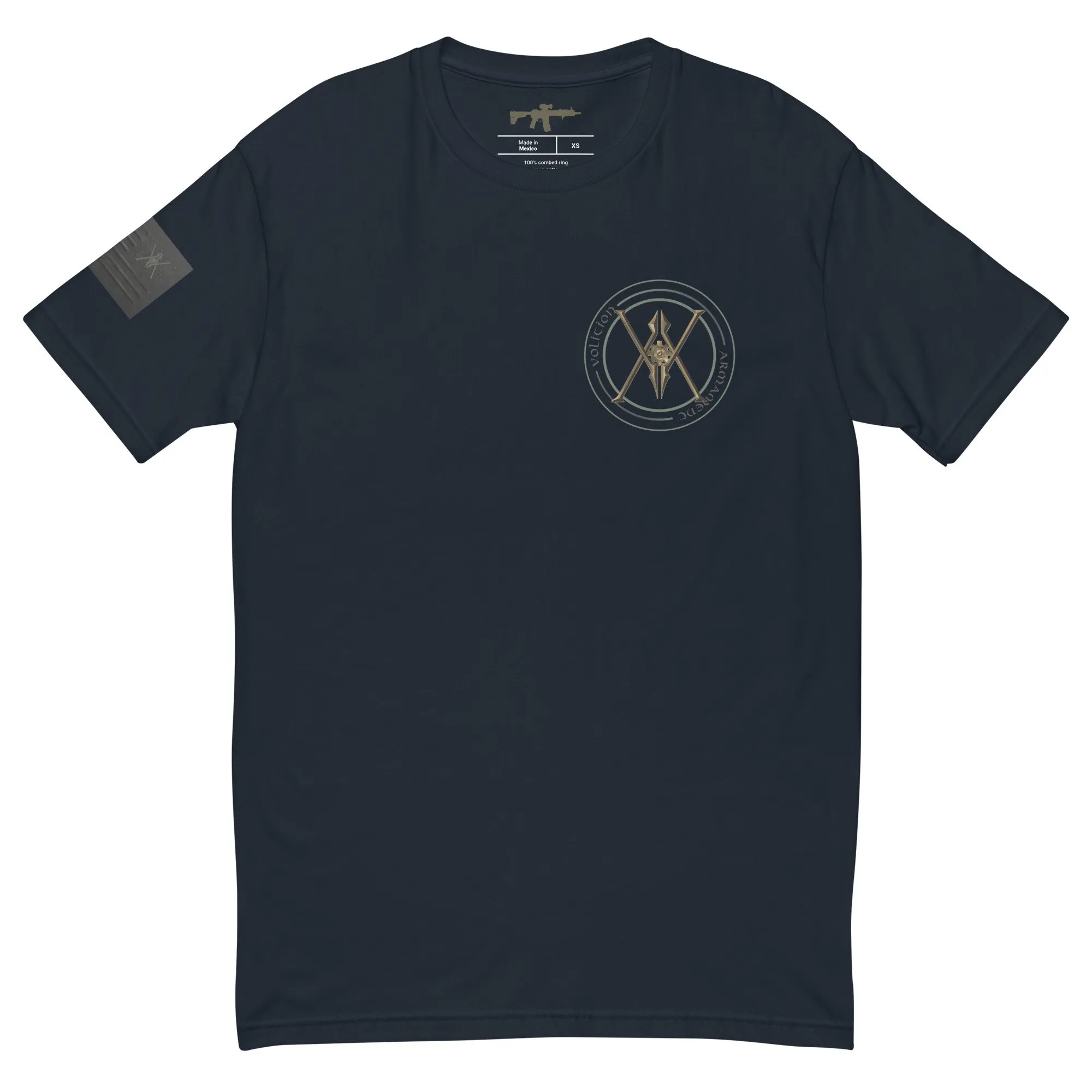 Spinal Tap | Volition Armament mens fitted t shirt midnight navy front 696bf7957deb9 scaled