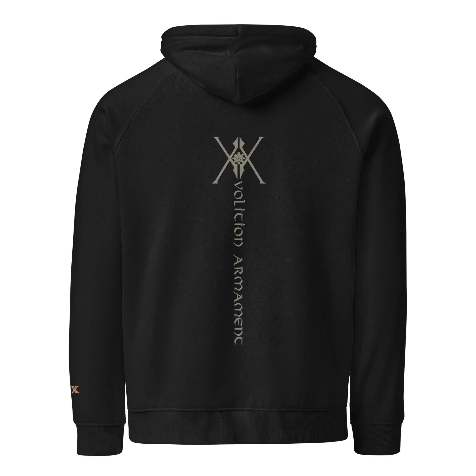 The “JAX” Hoodie | Volition Armament unisex eco raglan hoodie black back 696c5c489ac24 scaled
