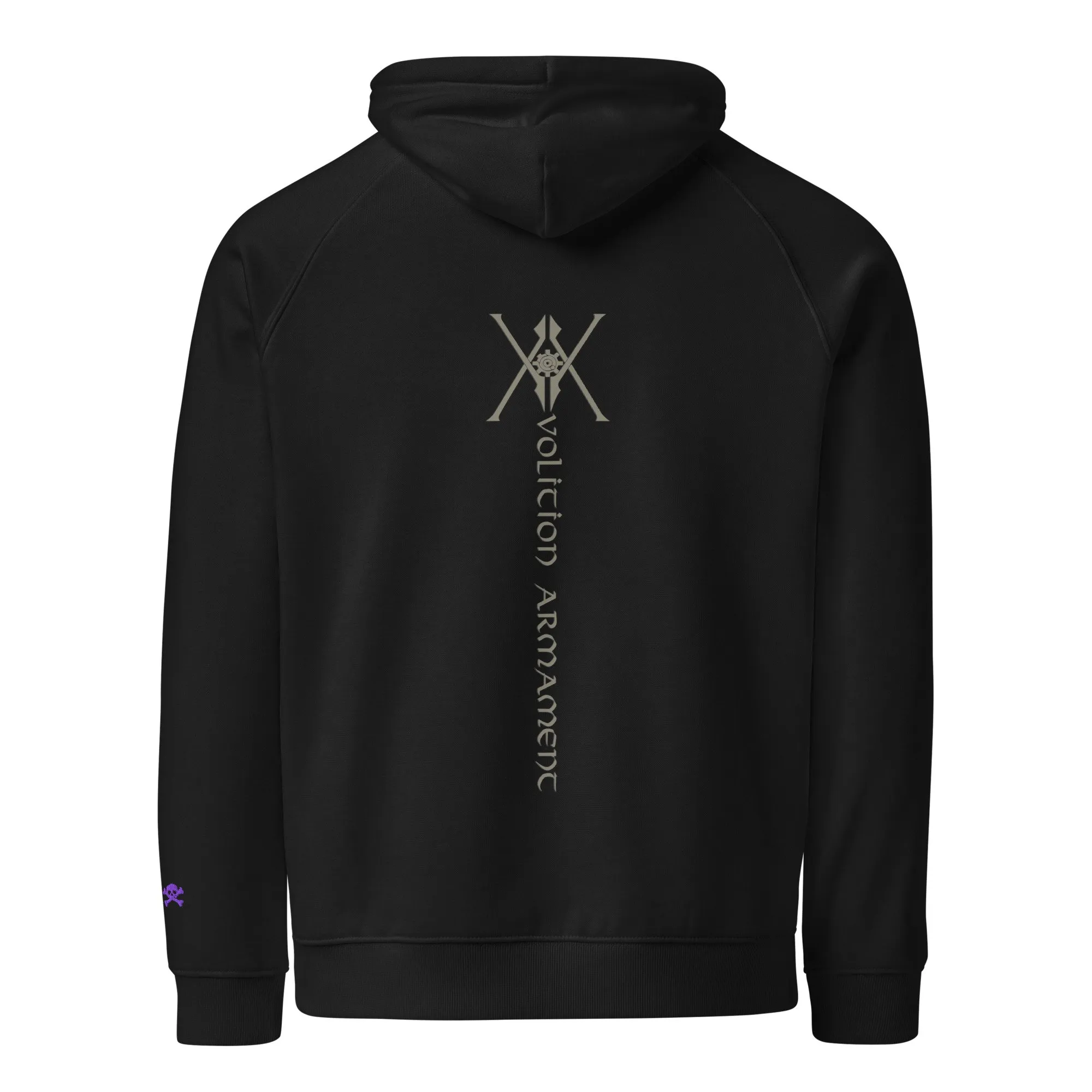 The “JAX” Hoodie | Volition Armament unisex eco raglan hoodie black back 696d72be0cf8f scaled