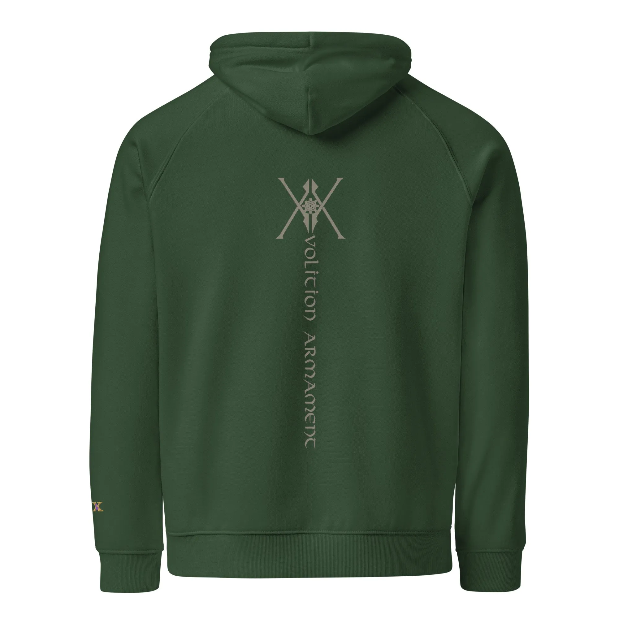 The “JAX” Hoodie | Volition Armament unisex eco raglan hoodie bottle green back 696c5c48a3746 scaled