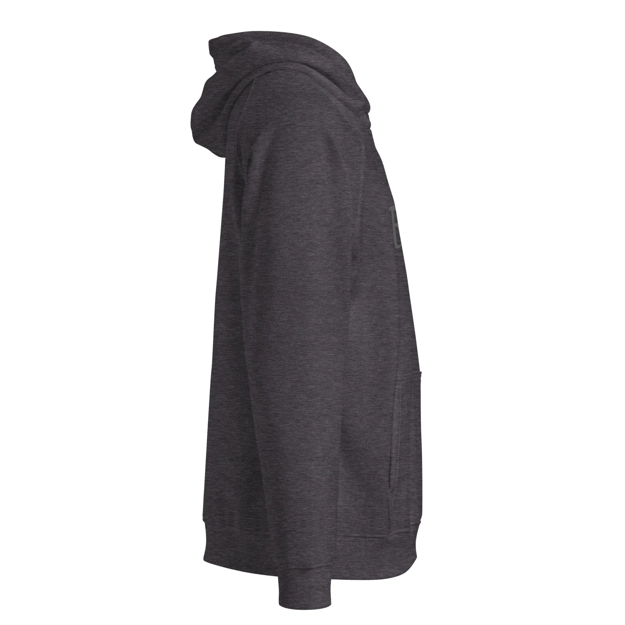 The “JAX” Hoodie | Volition Armament unisex eco raglan hoodie charcoal melange right 696c5c489e7a3 scaled
