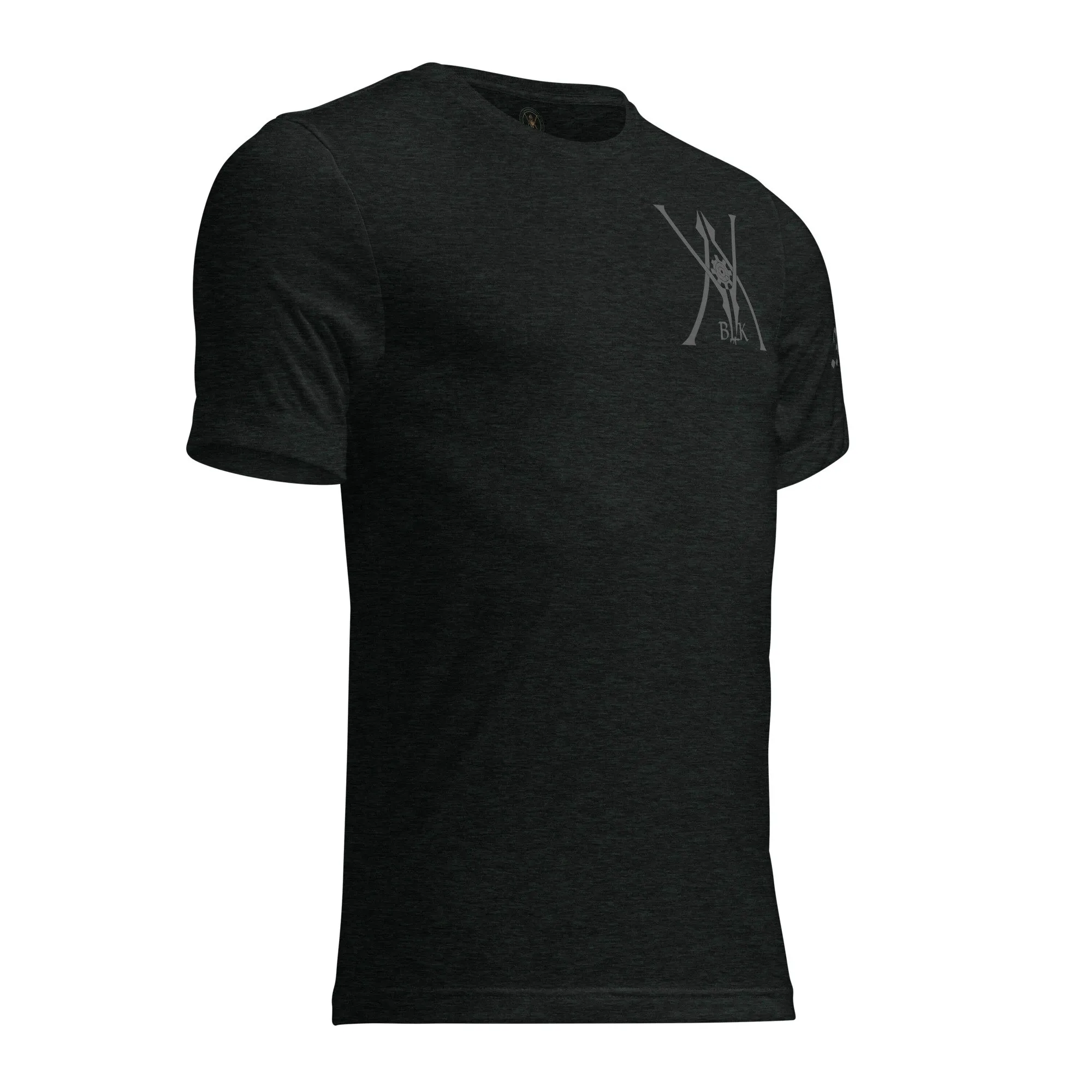 The “JAX” | Volition Armament unisex tri blend t shirt charcoal black triblend right front 696c454eb1a60 scaled