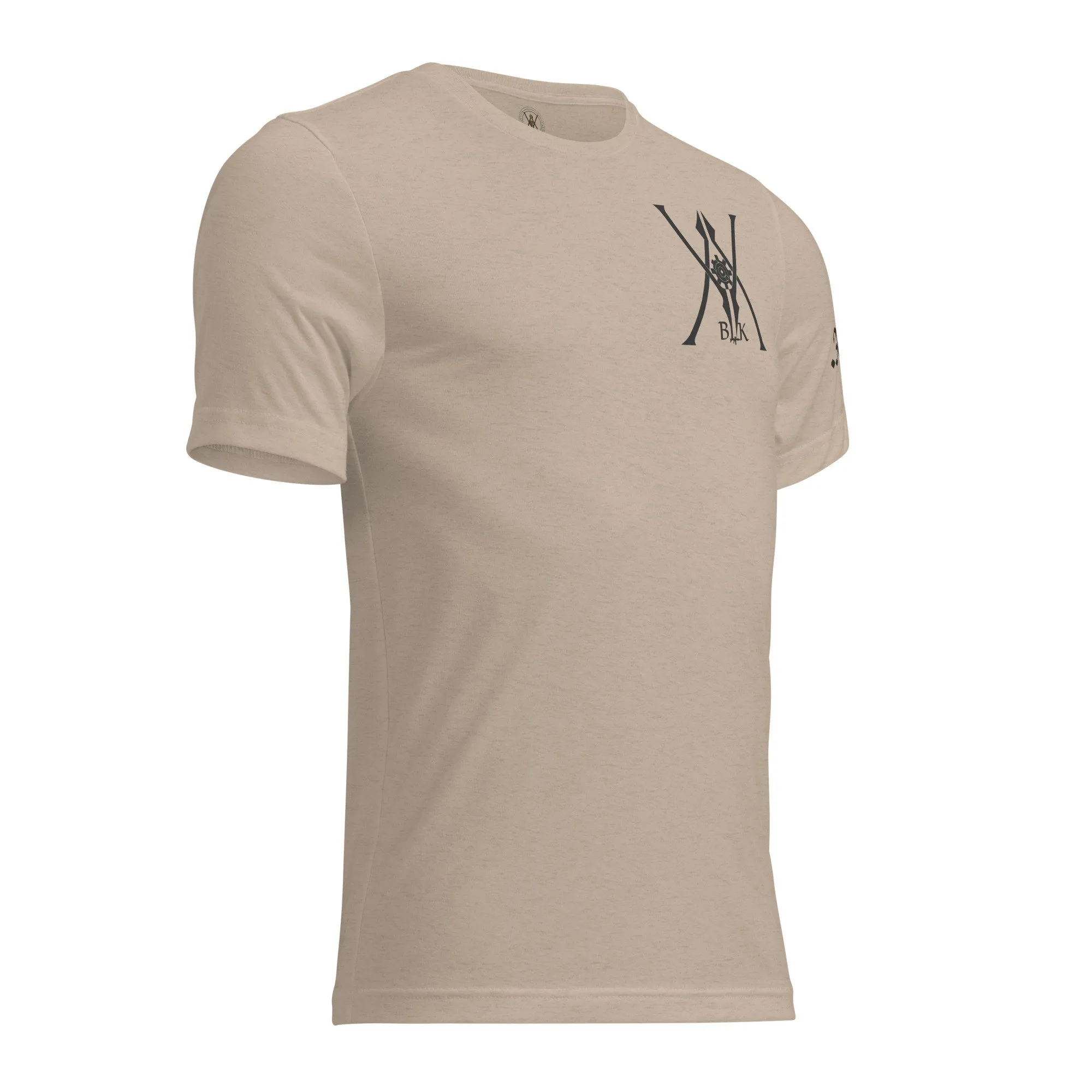 The “JAX” | Volition Armament unisex tri blend t shirt tan triblend right front 696c454f5f9d2 scaled