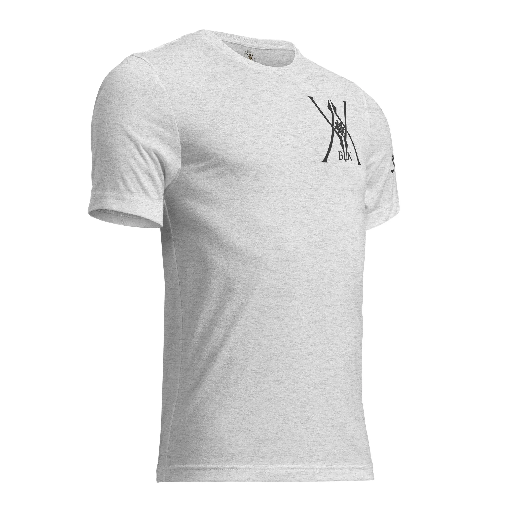 The “JAX” | Volition Armament unisex tri blend t shirt white fleck triblend right front 696c454f96b3d scaled