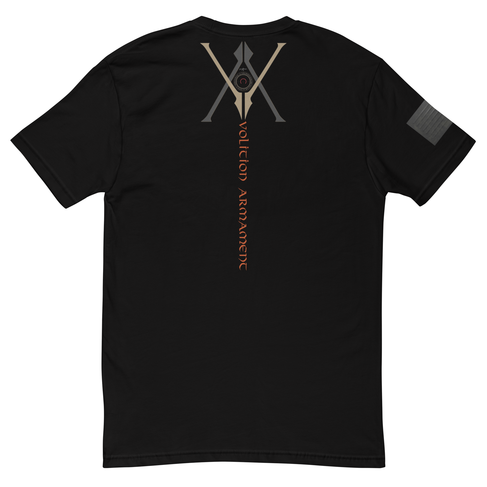 BLK-Flag | Volition Armament mens fitted t shirt black back 6aa3061a71d36