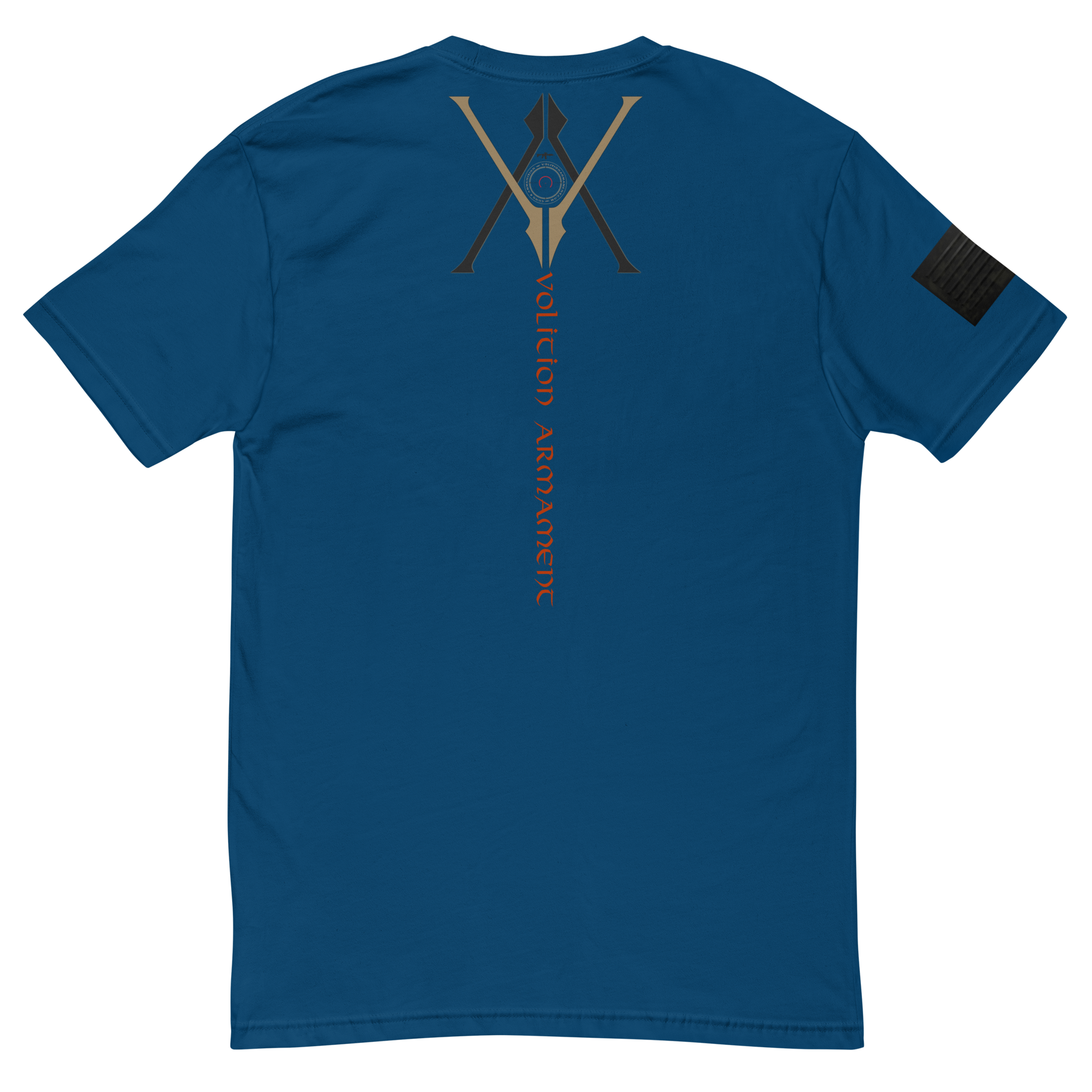 BLK-Flag | Volition Armament mens fitted t shirt cool blue back 6aa3061a7d8b4