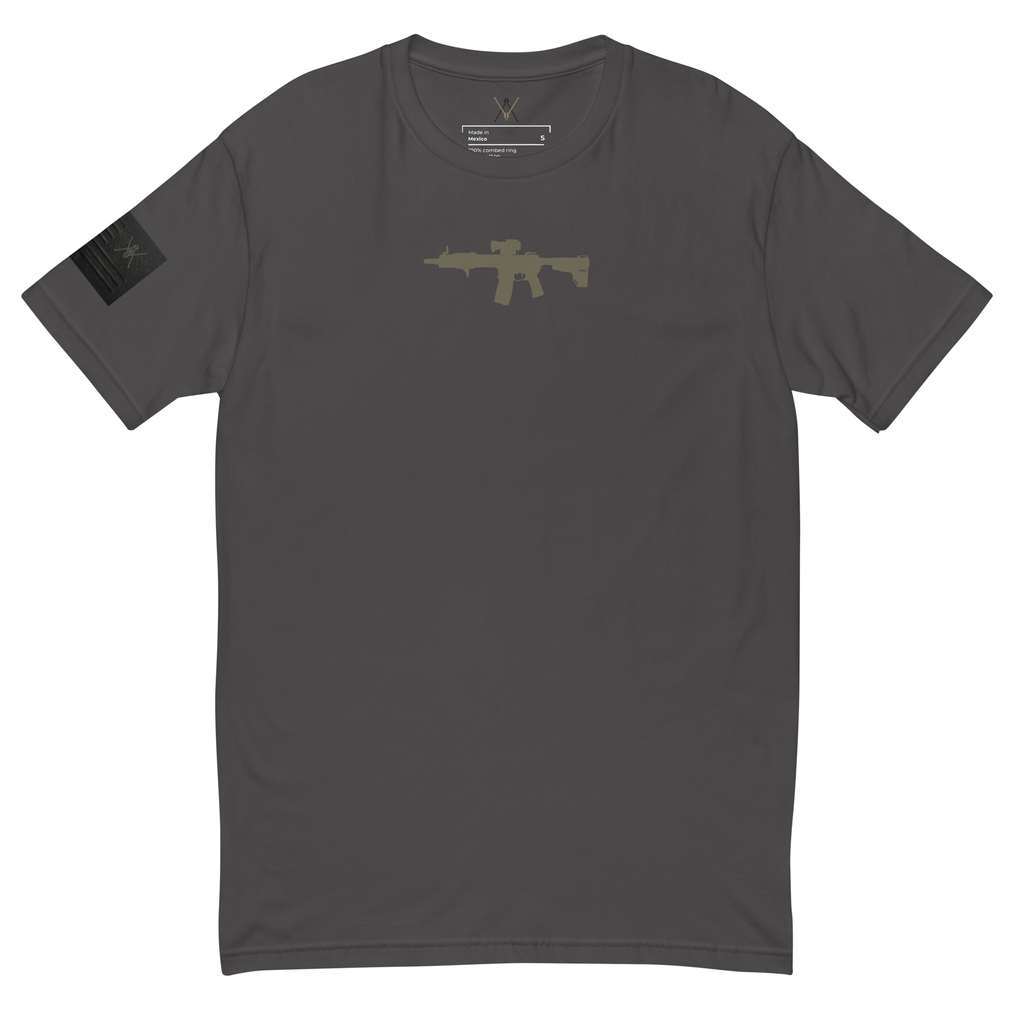 BLK-Flag | Volition Armament mens fitted t shirt heavy metal front 6aa3061a6ac1e