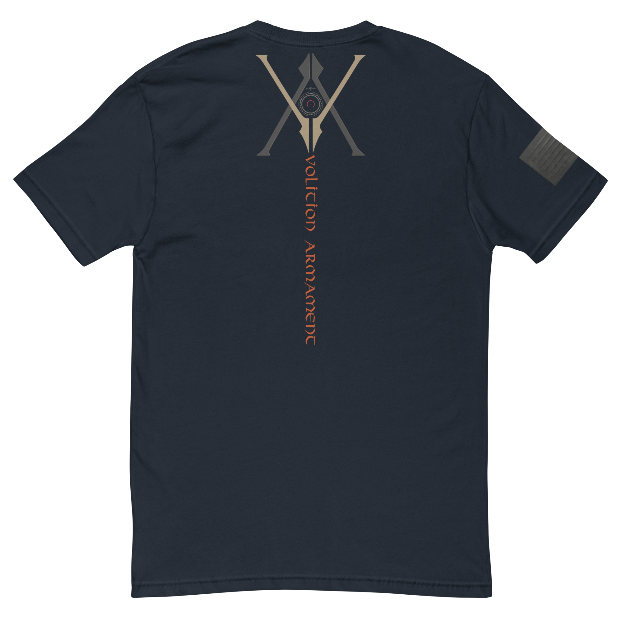 BLK-Flag | Volition Armament mens fitted t shirt midnight navy back 6aa3061a70603