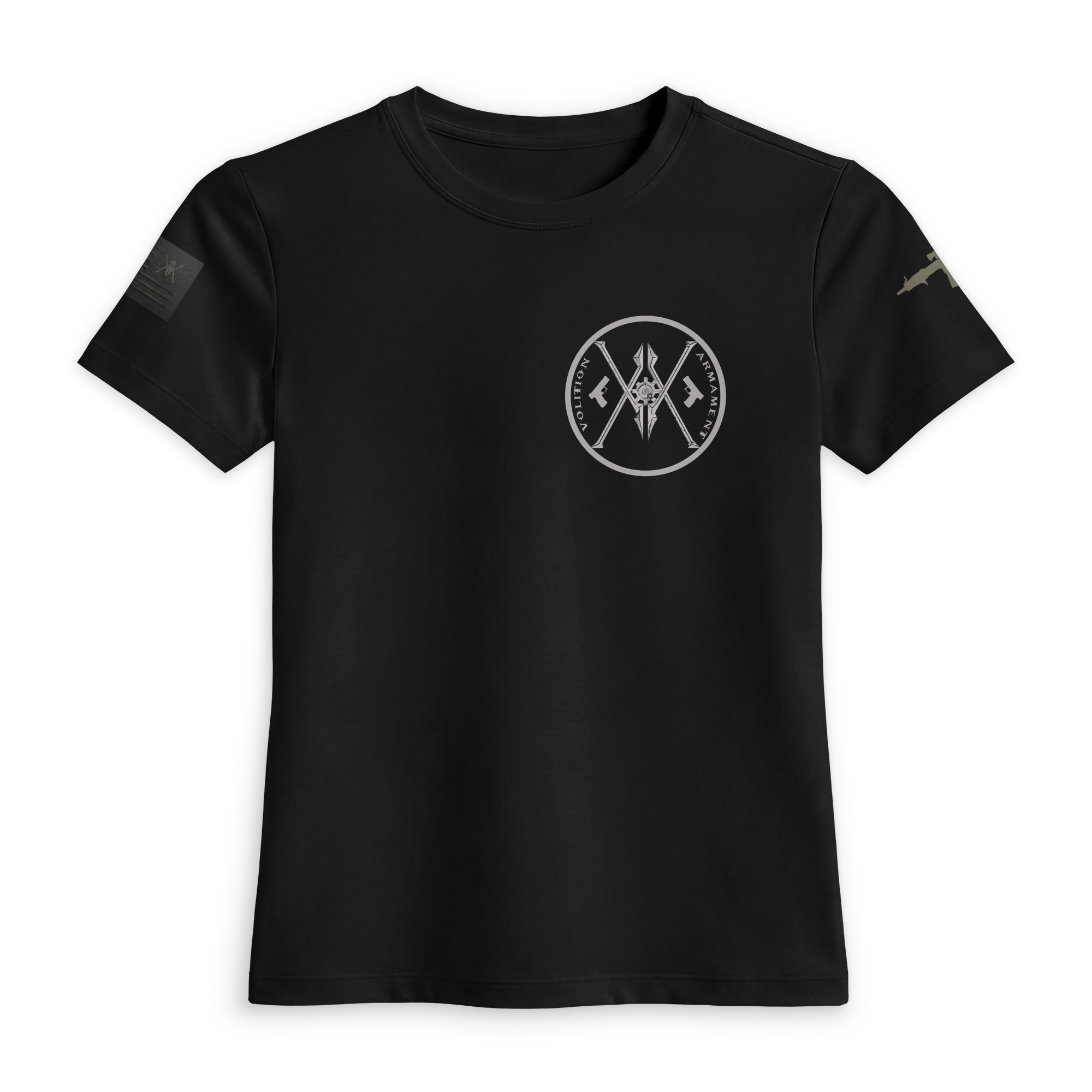 Women’s luxe fitted tee | Volition Armament womens luxe fitted tee black front 6aa2fe6b32f8b