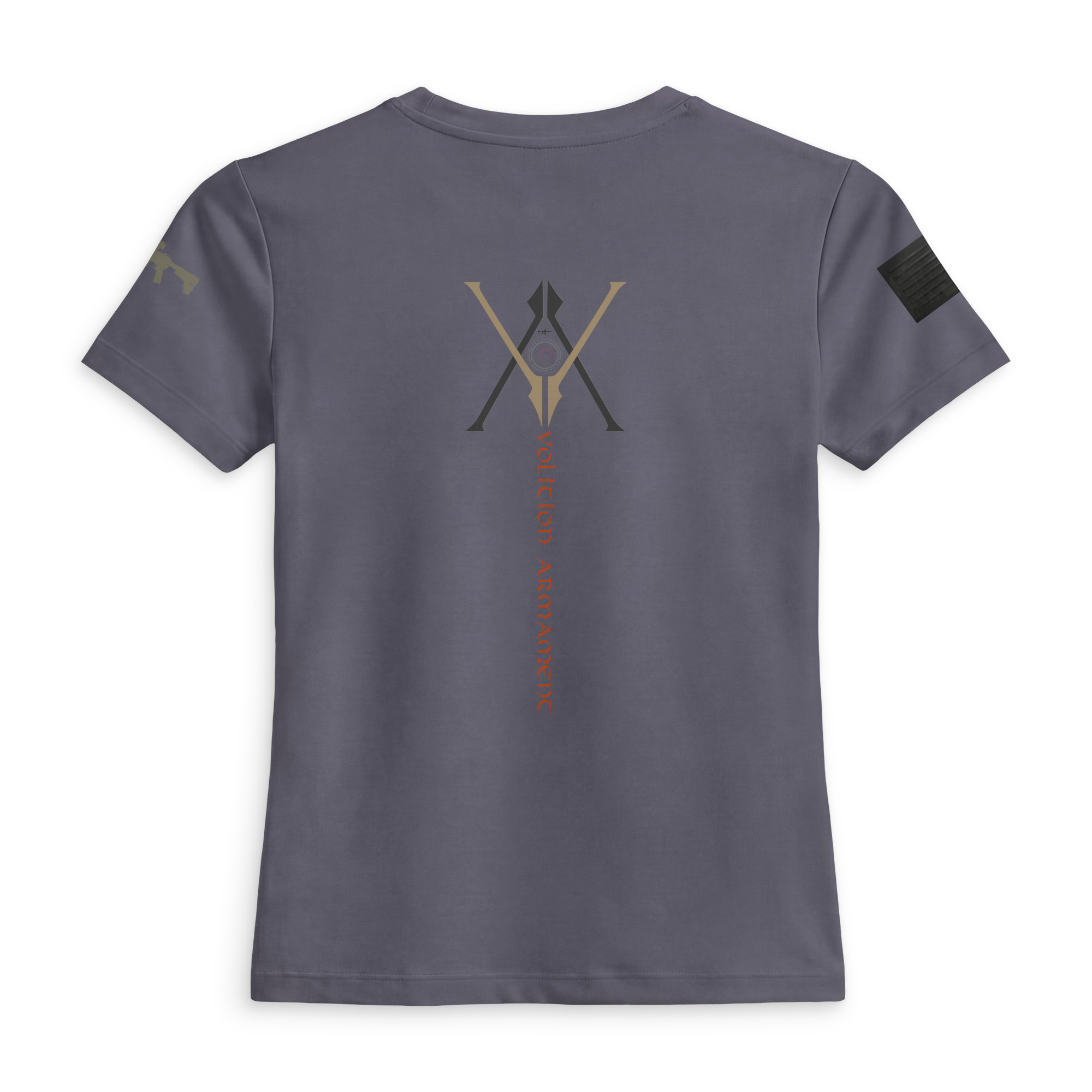 Women’s luxe fitted tee | Volition Armament womens luxe fitted tee charcoal back 6aa2fe6b33db3
